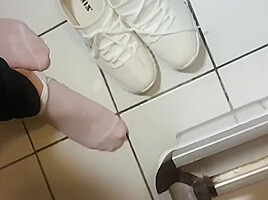 Wetlook fully clothed in shower