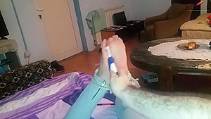 Wife hogtied and tickled
