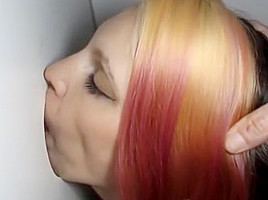 Wild Amateur With Multi Colored Hair Sucking Big Black Dong