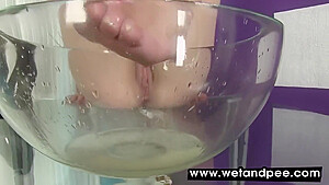 Wild Chick Drinking Pee And Masturbating