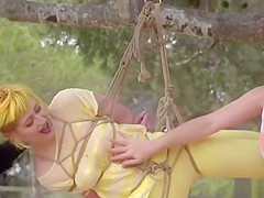 Yellow hair slut anal fucked outdoor