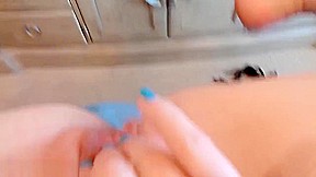 Yong emo girl caresses pussy