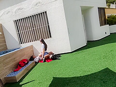 Young School Boys Have Sex On The School Terrace And Are Caught On A Security