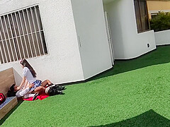 Young School Boys Have Sex On The School Terrace And Are Caught On A Security