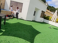 Young School Boys Have Sex On The School Terrace And Are Caught On A Security