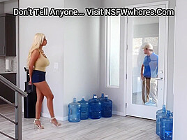 Young Water Delivery Man Has Sex With Beautiful Busty Blond