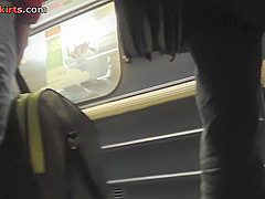 Young brunette got filmed for the real upskirt