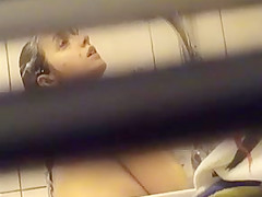 Young friend Magda taking shower - - old stuff