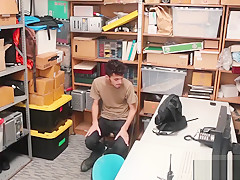 Young perp anally banged by an officer with a big dick