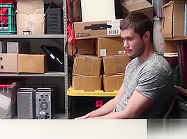 Young shoplifter paying for his crimes with his bare ass