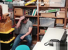 Young shoplifter paying for his crimes with his bare ass