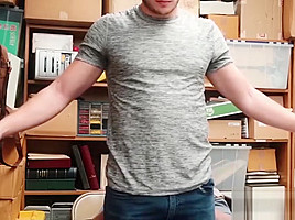 Young shoplifter paying for his crimes with his bare ass
