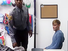 YoungPerps - Hot Black Security Officer Fucks A Cute Thief’s Tight Hole