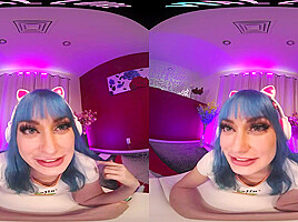 Your big titty girlfriend makes you a private video in VR