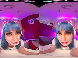 Your big titty girlfriend makes you a private video in VR