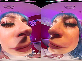 Your big titty girlfriend makes you a private video in VR