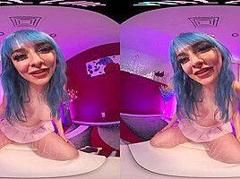 Your big titty girlfriend makes you a private video in VR