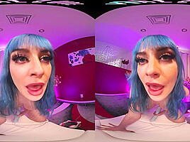 Your big titty girlfriend makes you a private video in VR
