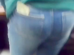 ass of blonde women in tight jeans