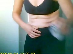 before the shower tits and hairypussy sazz