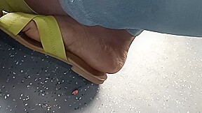 candid indian Soles in train : indian feet : feet play