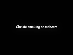 chrissie smoking and wanking in black pvc on webcam