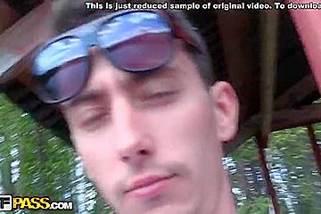 couple walking in the woods fucked