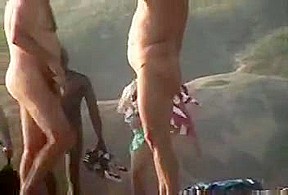 cute wht homo cpl pick-up big blk chap at in nature's garb beach