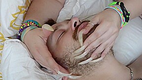face scratching with long sharp nails
