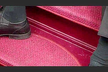 german mama drilled at stairs