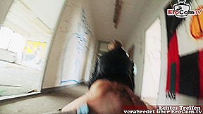 german real prostitute short hair milf at public pick up pov date with
