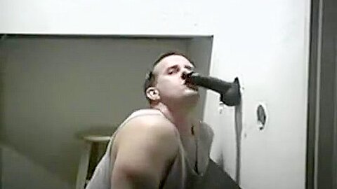 gloryhole slut gets fucked with BBC