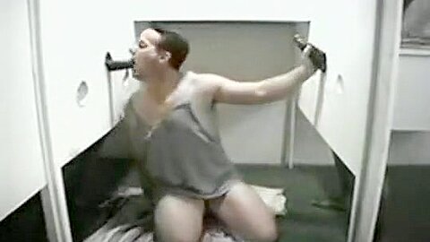 gloryhole slut gets fucked with BBC