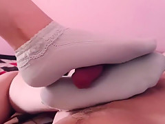 good girl sockjob and footjob