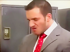 hunk gets fucked in locker room