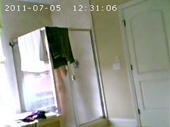 in and out of the shower