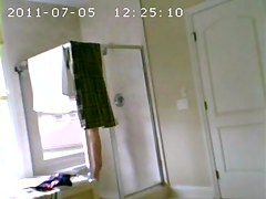 in and out of the shower