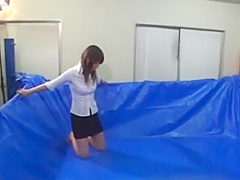 japanese oil catfight ripping clothes off