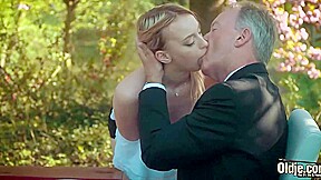 junior blonde moaning fucking an old man she swallows his cum