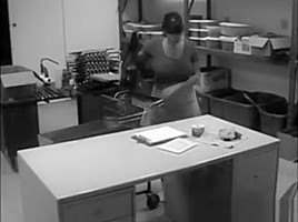 secretary with big tits masturbates in office