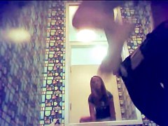 shooting girls hot reflection in the dressing room