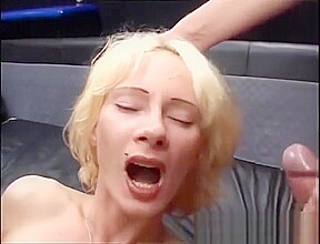 skinny tattooed MILF wild gang banged