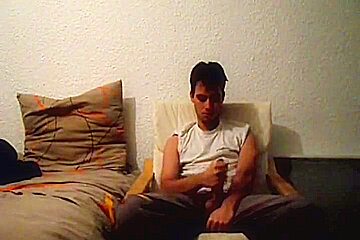 student 18+ Jerking Off His Big Cock In The Dark