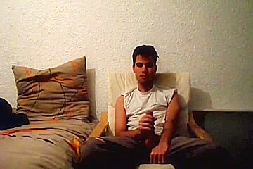 student 18+ Jerking Off His Big Cock In The Dark