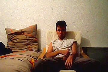 student 18+ Jerking Off His Big Cock In The Dark