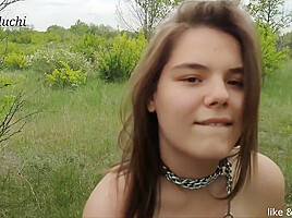 teen 18+ Walks On A Leash And Gets Fucked By A Doggy