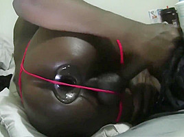 twink stretches his batty hole till he nuts and needs a bigger g-string