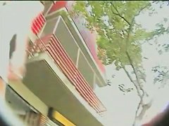upskirt sexy brunette perfect ass walking on a sunny day